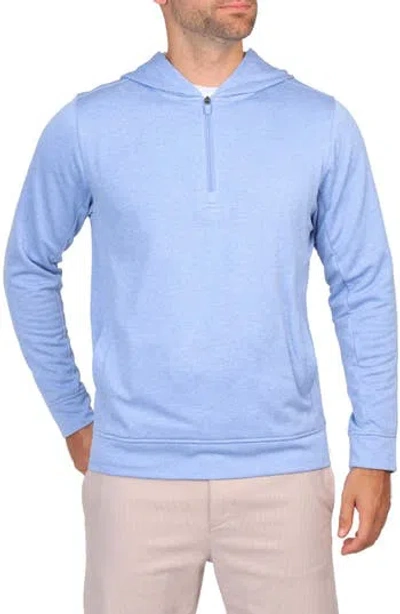 Tailorbyrd Performance Quarter Zip Hoodie In Lt Blue