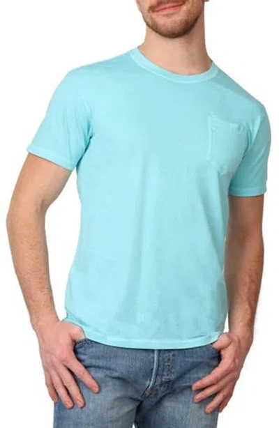 Tailorbyrd Pigment Dyed Pocket T-shirt In Pale Aqua