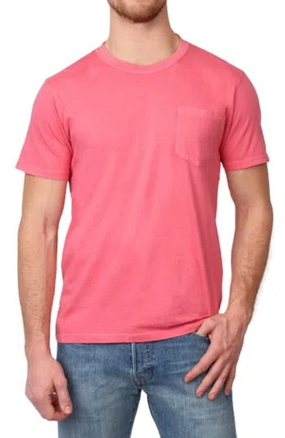 Tailorbyrd Pigment Dyed Pocket T-shirt In Sunwashed Pink