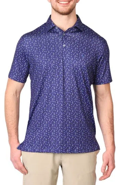 Tailorbyrd Pin Flags Performance Golf Polo In Navy