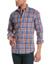 Tailorbyrd Long Sleeve Cotton Stretch Button Down Shirt In Blue