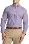 Tailorbyrd Regular Fit Gingham Stretch Button-down Shirt In Purple