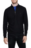Tailorbyrd Quarter Zip Cozy Knit Pullover In Black