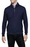 Tailorbyrd Quarter Zip Cozy Knit Pullover In Blue