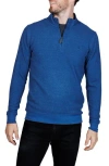 Tailorbyrd Quarter Zip Cozy Knit Pullover In Blue