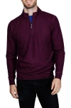 Tailorbyrd Quarter Zip Cozy Knit Pullover In Burgundy