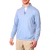 Tailorbyrd Quarter Zip Dobby Twill Pullover In Blue Byrd