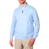 Tailorbyrd Quarter Zip Dobby Twill Pullover In Light Blue