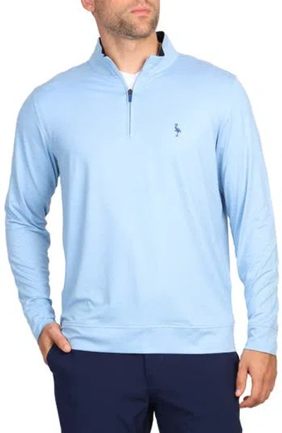 Tailorbyrd Quarter Zip Performance Knit Pullover In Blue