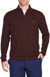 Tailorbyrd Quarter Zip Performance Knit Pullover In Burgundy
