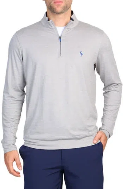 Tailorbyrd Quarter Zip Performance Knit Pullover In Gray