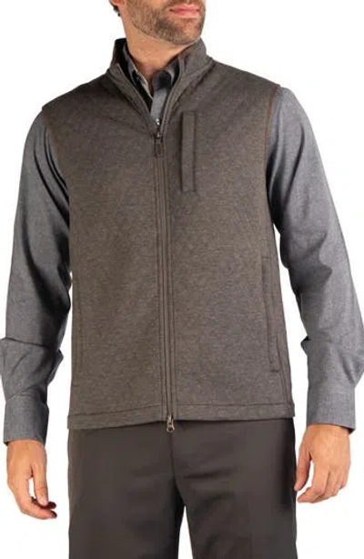 Tailorbyrd Quilted Knit Vest In Gray