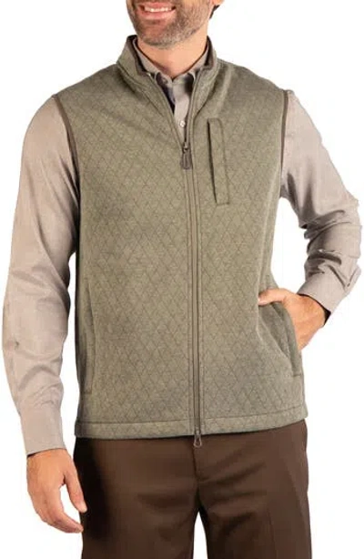 Tailorbyrd Quilted Knit Vest In Green