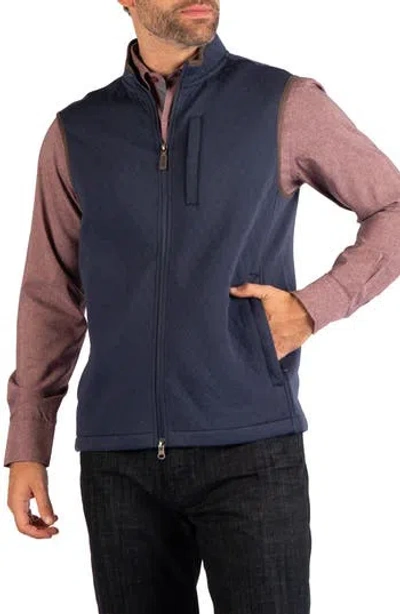 Tailorbyrd Quilted Knit Vest In Blue