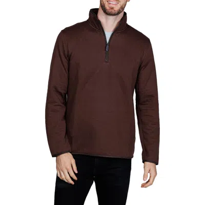 Tailorbyrd Quilted Quarter Zip Pullover In Black