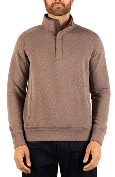 Tailorbyrd Quilted Snap Pullover In Brown