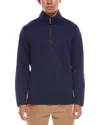 Tailorbyrd Quilted Suede-trim 1/4-zip Pullover In Blue