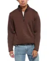 Tailorbyrd Quilted Quarter Zip Pullover In Brown