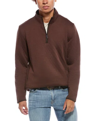 TAILORBYRD QUILTED SUEDE-TRIM 1/4-ZIP PULLOVER