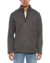 Tailorbyrd Quilted Suede-trim 1/4-zip Pullover In Gray