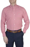 Tailorbyrd Gingham Stretch Button-down Shirt In Red