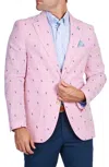 Tailorbyrd Pinstripe Seersucker Sport Coat In Red