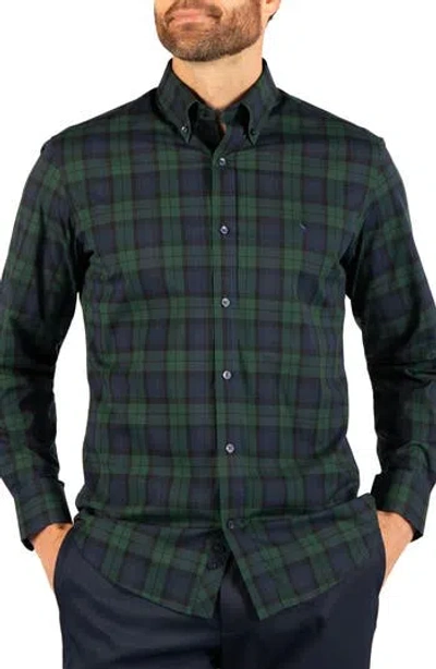 Tailorbyrd Regular Fit Performance Button Down Shirt In Navy