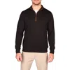 Tailorbyrd Rib Knit Quarter Zip Pullover In Black