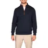Tailorbyrd Rib Knit Quarter Zip Pullover In Blue
