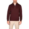 Tailorbyrd Rib Knit Quarter Zip Pullover In Burgundy