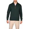 Tailorbyrd Rib Knit Quarter Zip Pullover In Green