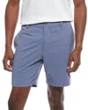 Tailorbyrd Ripstop Grid Melange Performance Short In Blue