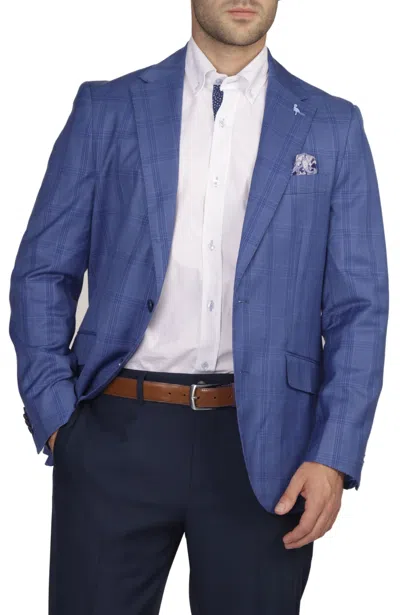 Tailorbyrd Royal Shadow Plaid Sport Coat In Blue
