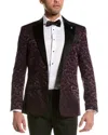 Tailorbyrd Camo Jacquard Dinner Jacket In Purple