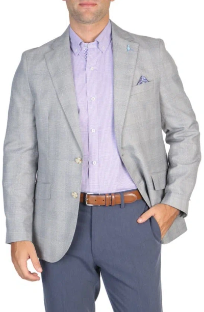 Tailorbyrd Shadow Plaid Sport Coat In Pebble Grey