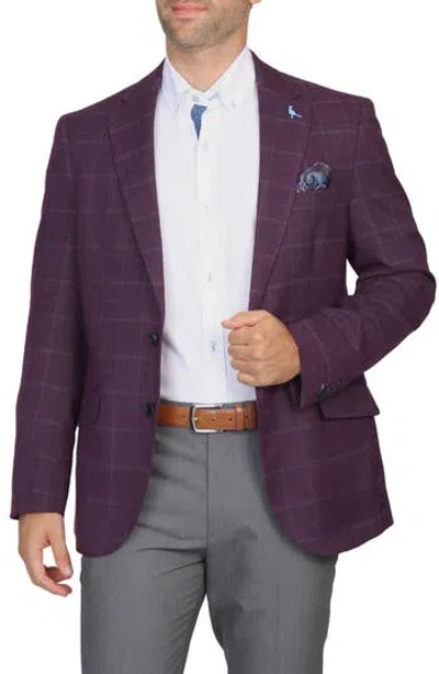 Tailorbyrd Shadow Windowpane Sport Coat In Merlot