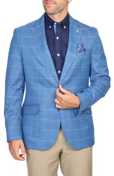 Tailorbyrd Shadow Windowpane Sport Coat In Sapphire Blue