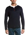Tailorbyrd Sherpa Collar Quarter-zip Mock Pullover In Blue