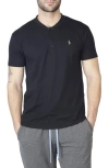 Tailorbyrd Short Sleeve Henley T-shirt In Black