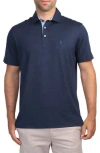 Tailorbyrd Short Sleeve Performance Knit Polo In Blue