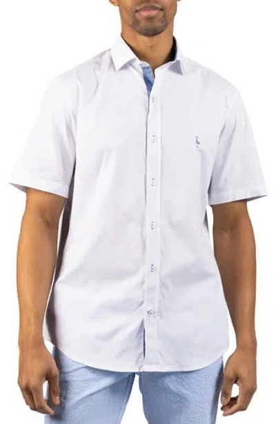 Tailorbyrd Signature Cotton Oxford Button-up Shirt In White