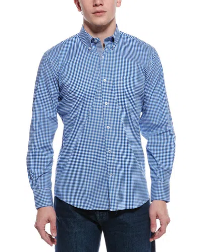 Tailorbyrd Signature Gingham Button Down Shirt In Blue