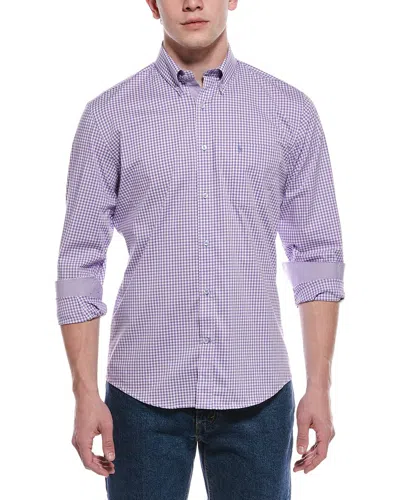 Tailorbyrd Signature Gingham Button Down Shirt In Purple