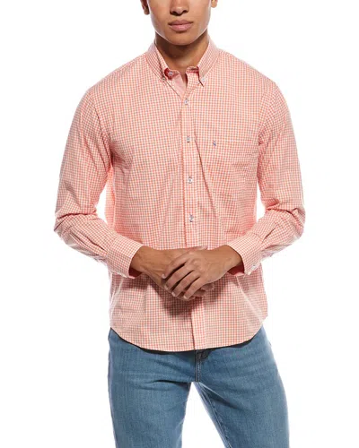 Tailorbyrd Signature Gingham Shirt In Orange
