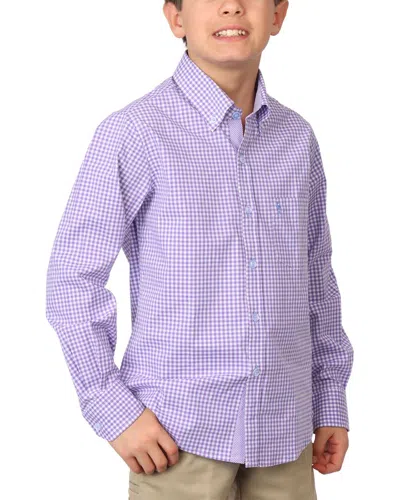 Tailorbyrd Signature Gingham Shirt In Purple