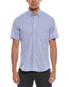 Tailorbyrd Signature Micro Gingham Shirt In Blue