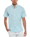 Tailorbyrd Signature Micro Gingham Shirt In Blue