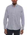 Tailorbyrd Signature Micro Gingham Shirt In Blue