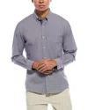 Tailorbyrd Signature Micro Gingham Shirt In Blue