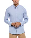 Tailorbyrd Signature Micro Gingham Shirt In Blue